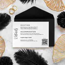 Klassische QR-Code-Einsteckkarte für Hochzeitdetai Begleitkarte