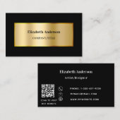 Klassische QR-Code-Website von Black Gold Visitenkarte (Vorne/Hinten)