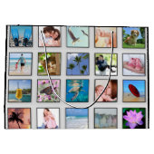 Klassische quadratische Rahmen-Foto-Collage Große Geschenktüte (Rückseite)