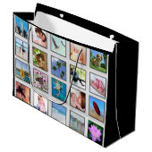 Klassische quadratische Rahmen-Foto-Collage Große Geschenktüte (Vorderseite Schrägansicht)