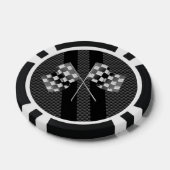 Klassische Racing Flags Streifen im Carbon Fibre S Pokerchips (Einzeln)