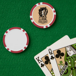 Klassische Rahmen & Schatten Vintage-Noir-Kino-Pok Pokerchips