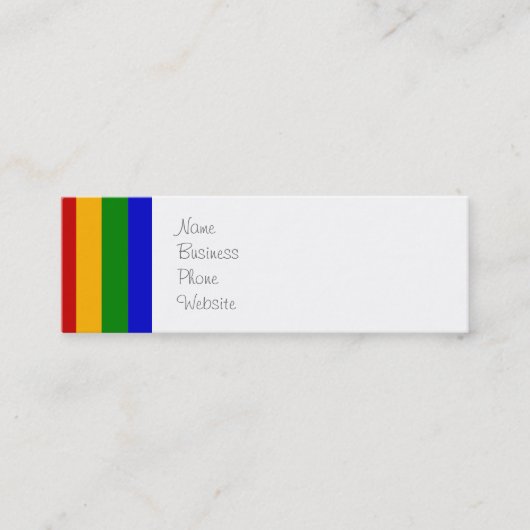Klassische Rainbow Vertikale Streifen Farbenfrohe Mini Visitenkarte (Vorderseite)