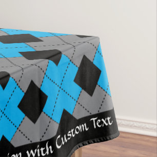Klassische Raute Blue Black Diamond Personalisiert Tischdecke