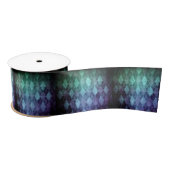 Klassische Raute Vintag blaues Rautenmuster Satinband (Spule)