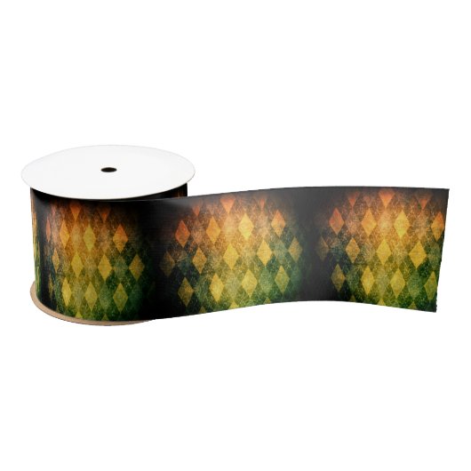 Klassische Raute Vintag-grünes Diamantmuster Satinband (Spule)