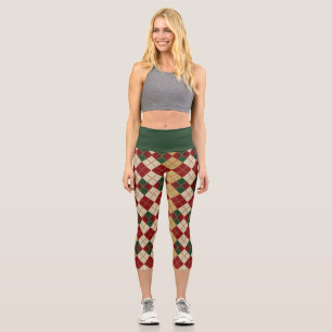 Klassische Raute, Weihnachten/Winter gemustert Capri Leggings