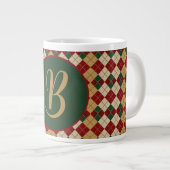 Klassische Raute, Weihnachten/Winter gemustert Jumbo-Tasse (Vorderseite Rechts)