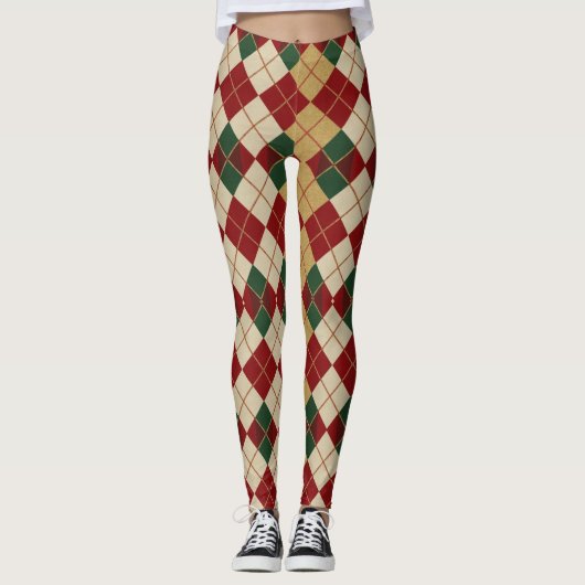 Klassische Raute, Weihnachten/Winter gemustert Leggings (Vorderseite)