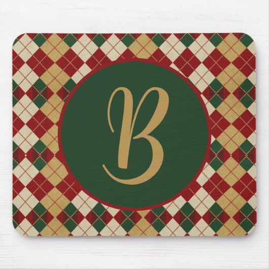 Klassische Raute, Weihnachten/Winter gemustert Mousepad (Vorne)