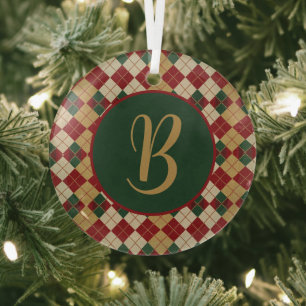 Klassische Raute, Weihnachten/Winter gemustert Ornament Aus Glas