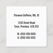 Klassische, rechtliche Berufliche Visitenkarte (Rückseite)