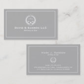 Klassische Rechtsanwältin in Weiß und Grau 2a Visitenkarte (Vorne/Hinten)