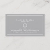 Klassische Rechtsanwältin in Weiß und Grau 2a Visitenkarte (Rückseite)