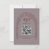 Klassische Red Blume Wedding Gate Response Card RSVP Karte (Rückseite)