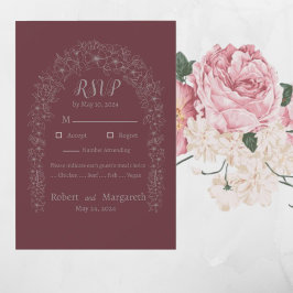 Klassische Red Blume Wedding Gate Response Card RSVP Karte