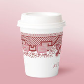 Klassische Red Willow Paper Cups Pappbecher