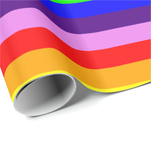 Klassische Regenbogenstreifen Hell und Fett Mehrfa Geschenkpapier