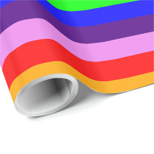 Klassische Regenbogenstreifen Hell und Fett Mehrfa Geschenkpapier