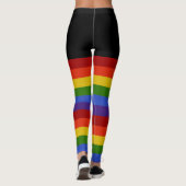 Klassische Regenbogenstreifen schwarz Leggings (Rückseite)