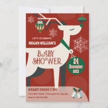 Klassische Reh-Weihnachtsdekoration Babydusche