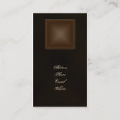 Klassische reiche schokoladenbraune Visitenkarte (Rückseite)