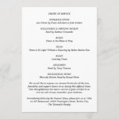 Klassische Reihenfolge Beerdigung Foto Flat Programm (Rückseite)