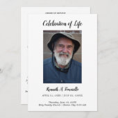 Klassische Reihenfolge Beerdigung Foto Flat Programm (Vorne/Hinten)