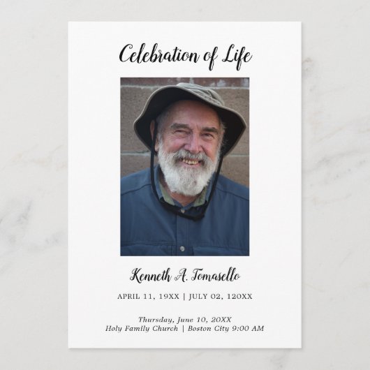 Klassische Reihenfolge Beerdigung Foto Flat Programm (Vorderseite)