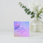 Klassische Reinigungsdienste Holograph Pink Glitze Quadratische Visitenkarte (Stehend Vorderseite)