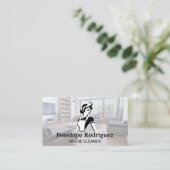 Klassische Reinigungshilfe | Behaltend Dienstleist Visitenkarte (Stehend Vorderseite)