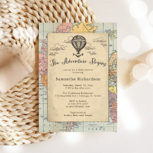 Klassische Reise Welt Baby Shower Einladung