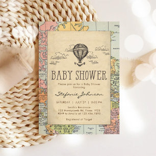 Klassische Reise Welt Baby Shower Einladung