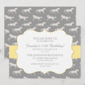 Klassische Reitmädchen Fünfzehnte Geburtstag Einladung (Vorne/Hinten)