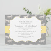 Klassische Reitmädchen Fünfzehnte Geburtstag Einladung (Stehend Vorderseite)