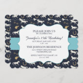 Klassische Reitmädchen Fünfzehnte Geburtstag Einladung (Vorne/Hinten)