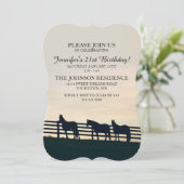 Klassische Reittiere 21. Geburtstag Einladung (Stehend Vorderseite)