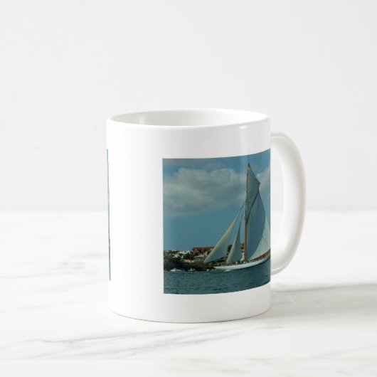 Klassische Rennjacht Kaffeetasse (VorderseiteRechts)