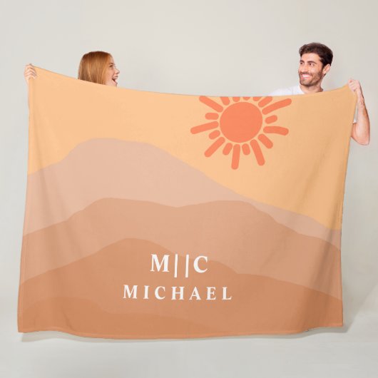 klassische Retro abstrakte moderne Bergwelle Fleecedecke (Beispiel)