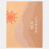 klassische Retro abstrakte moderne Bergwelle Fleecedecke (Vorderseite)