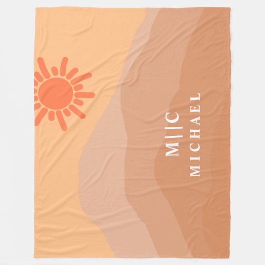 klassische Retro abstrakte moderne Bergwelle Fleecedecke (Vorderseite)