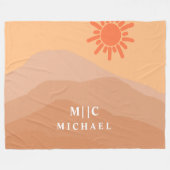 klassische Retro abstrakte moderne Bergwelle Fleecedecke (Vorderseite (Horizontal))