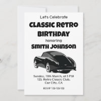Klassische Retro-Auto-Geburtstagsfeier