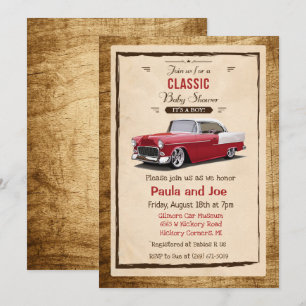 Klassische Retro-Autobaby-Party-Einladung Einladung