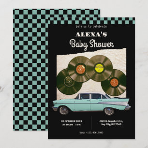 Klassische Retro-Babydusche Einladung