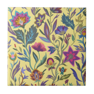 Klassische retro bunte viktorianische Blumen l Gel Fliese