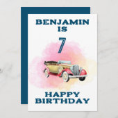 Klassische Retro Car Custom Geburtstagkarte Einladung (Vorne/Hinten)