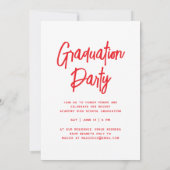 Klassische Retro-Foto Rote Lässige Graduierungspar Einladung (Rückseite)