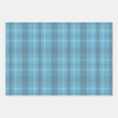 Klassische Retro-Karierte Muster in Blau und Grau Geschenkpapier Set (Vorderseite)