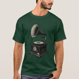 Klassische Retro-Plattenspieler-Linie T-Shirt